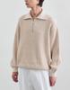 Meleugo Grain Half Zip-Up Knit [Oatmeal]