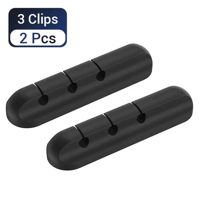 Organizador de Cables Silicona Enrollador USB Gestión Limpia de Escritorio Pinza Soporte para Cables Para Ratón Auriculares Protector Pinza Organizadora de Cables