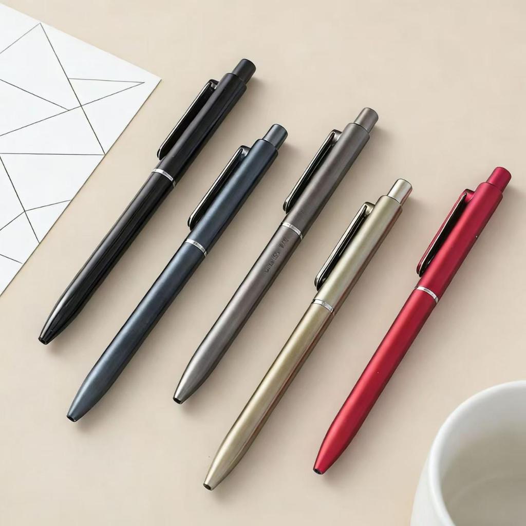 New Business Neutral Click Pen: Customizable Logo, Heavy Feel for Signing, High-Quality Office Stationery.