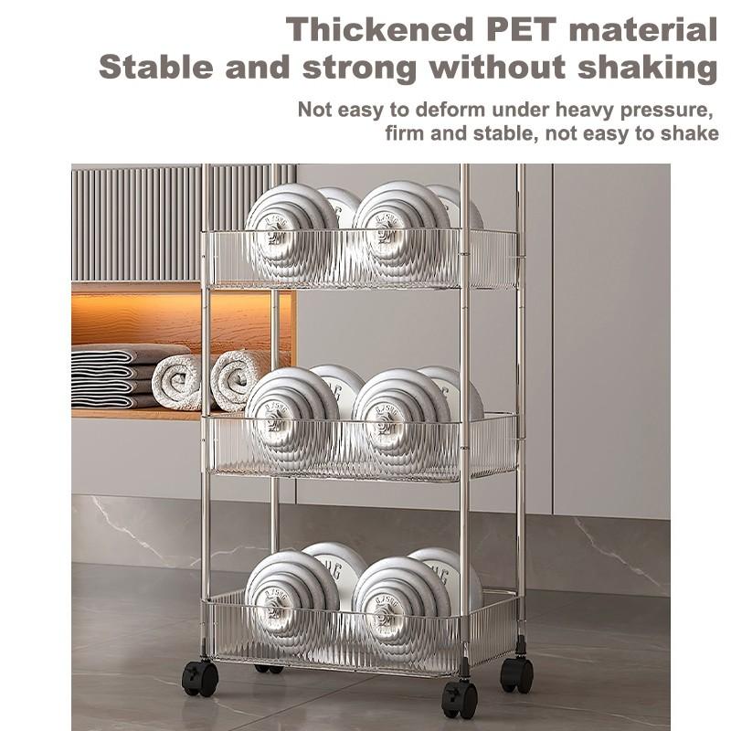 Transparenter Rollwagen Organizer Ständer Badezimmer Organizer Ständer Umzugs-Organizer Regal mit Rad