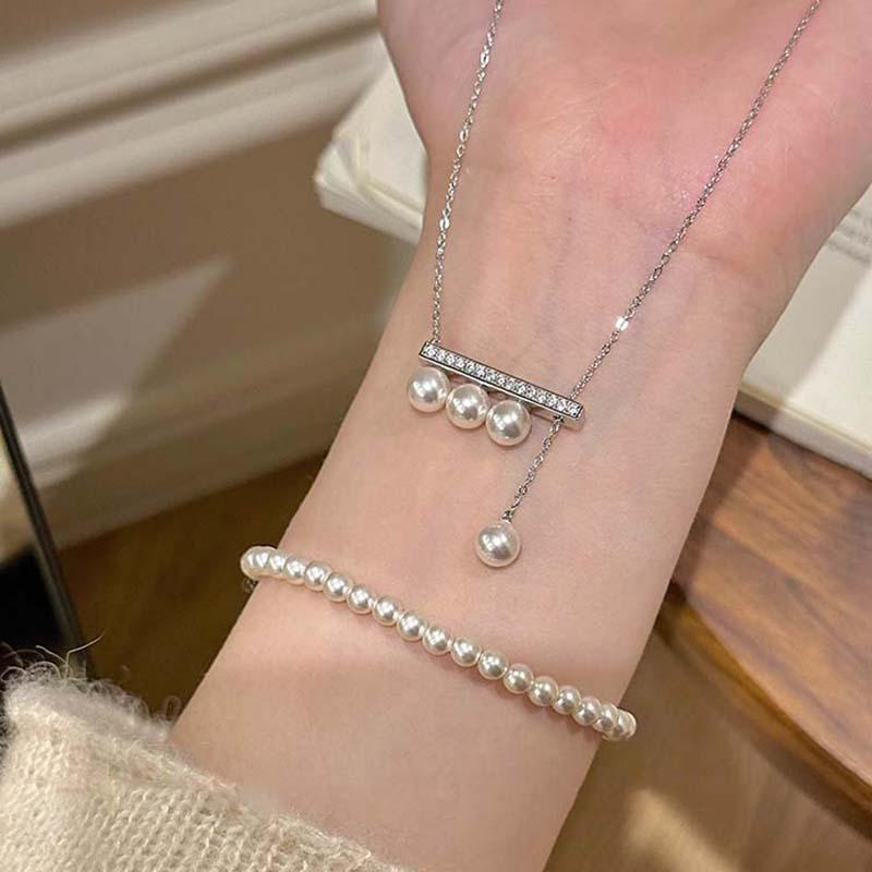 

Циркон тянущий баланс луч жемчужная подвеска ожерелье нишевый светлый люкс высокий класс цепочка на ключицу простая модная бижутерия женщины