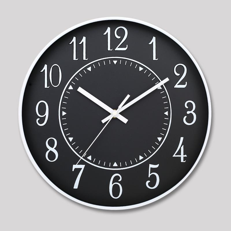 12 Inch 30CM Silent Wall Clock, Creative and Fashionable, Three-dimensional Digital Minimalist Clock for Home Living Room
