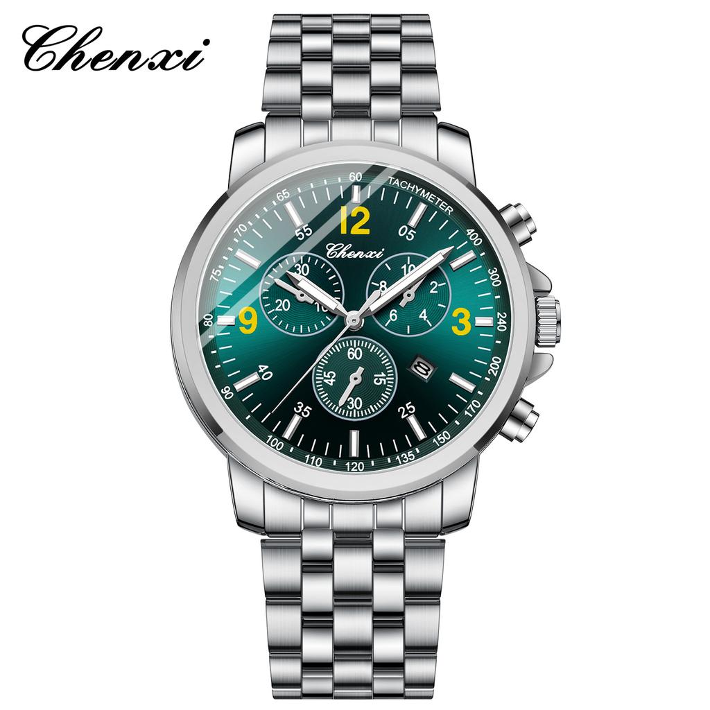 Chenxi Luxus Sportuhr für Herren Wasserdicht Leuchtend Datum Chronograph Herrenuhr Quarz Edelstahl Herrenuhren