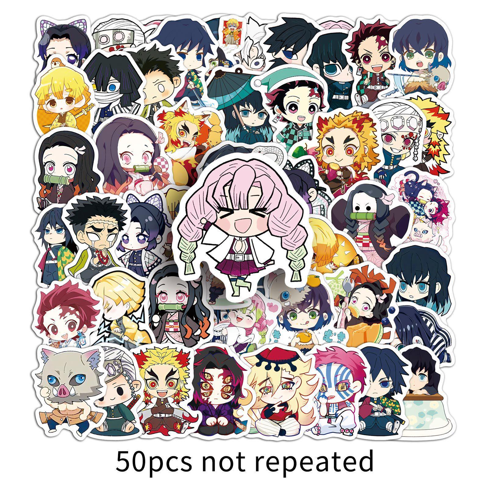 50-Piece Demon Slayer Anime Stickers: Waterproof for Phone, Tablet, Thermos