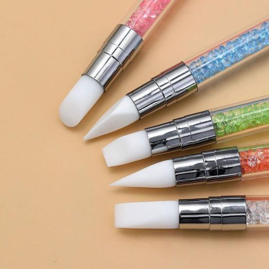 5Pcs/Set Double-Ended Nail Art Pen Professional Silicone Tip Nail Design Pen Nail Women Girls DIY Manicure Art Dotting Painting Tools