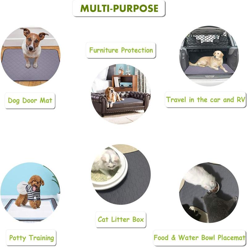 

Reusable Pet Pee Pad Machine Washable Non-Slip & Absorbent Potty Training Mat XS серый