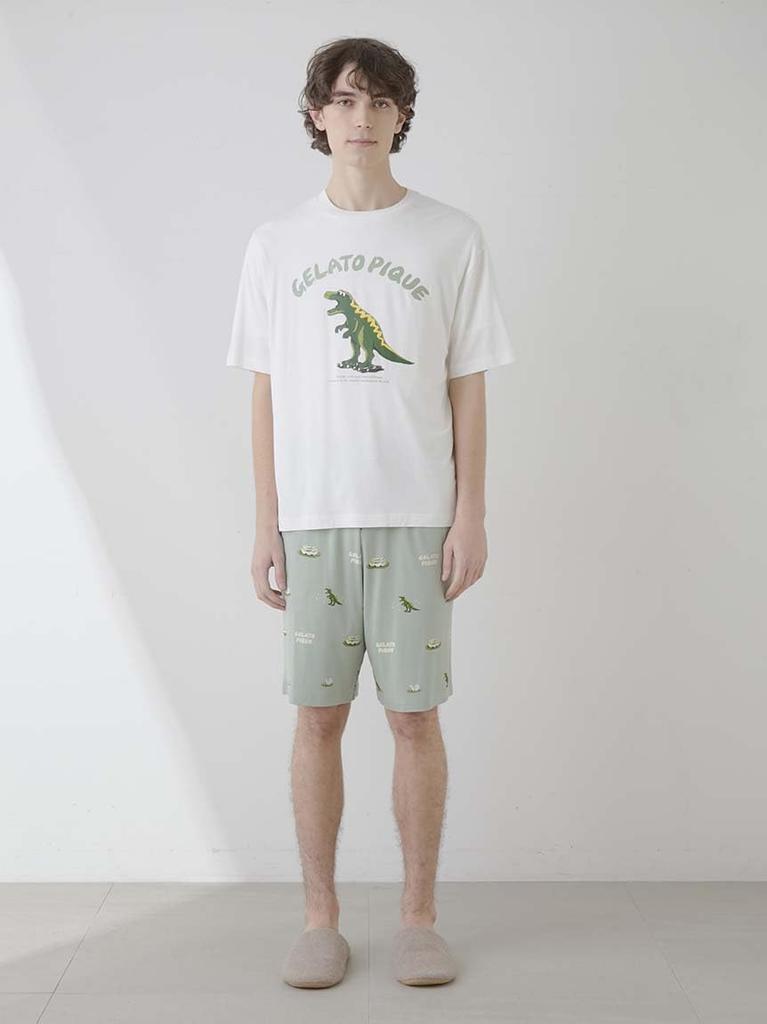 Gelato Pique HOMME Dinosaur PMCT251987 OWHT M One-Point T-Shirt Men's