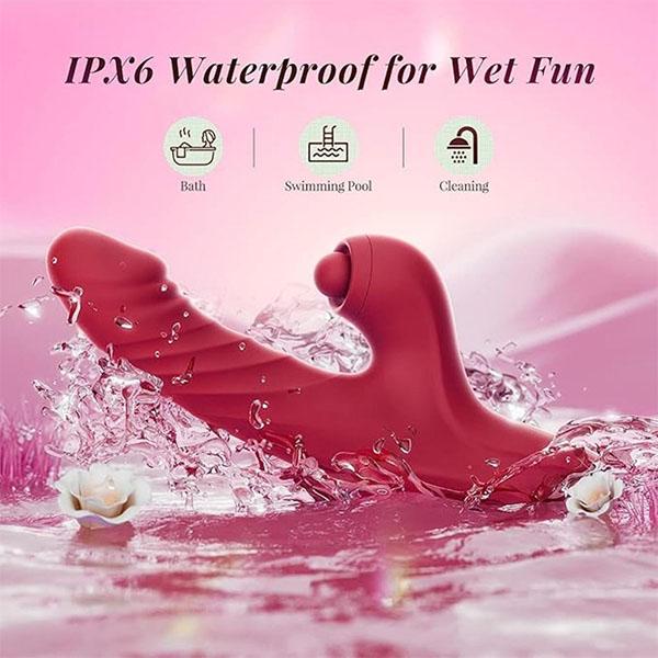 Vibrators Thrusting Dildo for Women G Spot Vibrator Clitoral Stimulator with 10 Vibration 7 Thrust and Licking, Sex Toy for Women and Couple