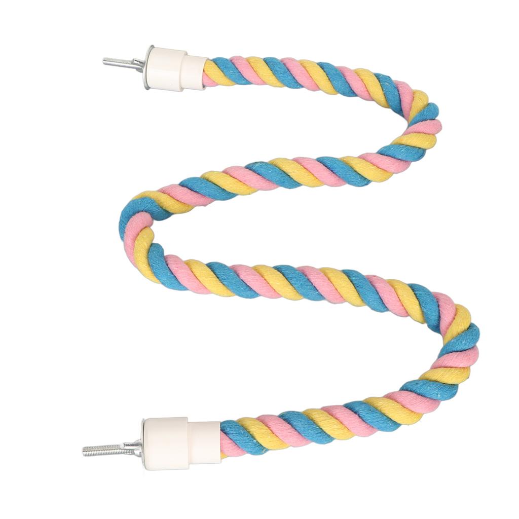 Bird Cotton Rope Perch Colorful Bendable Safe Climbing Parrot Rope Toy for Cockatiels Lovebirds Budgies L