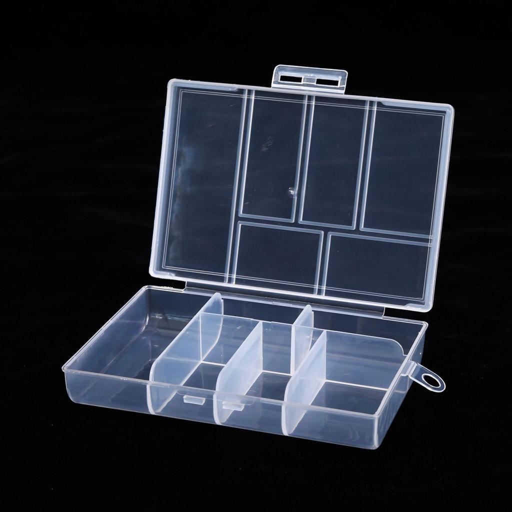 Kompakter 6-Fächer-Organizer aus transparentem Kunststoff für Elektronik, Schmuck, Perlen