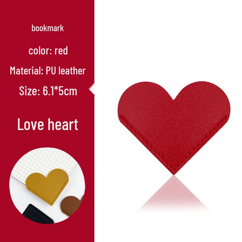 Customizable Heart-Shaped Leather Bookmarks: Variety of Styles and Colors Available