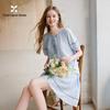 Xiangying Women's Embroidered Lightweight Two-Piece Skirt Set