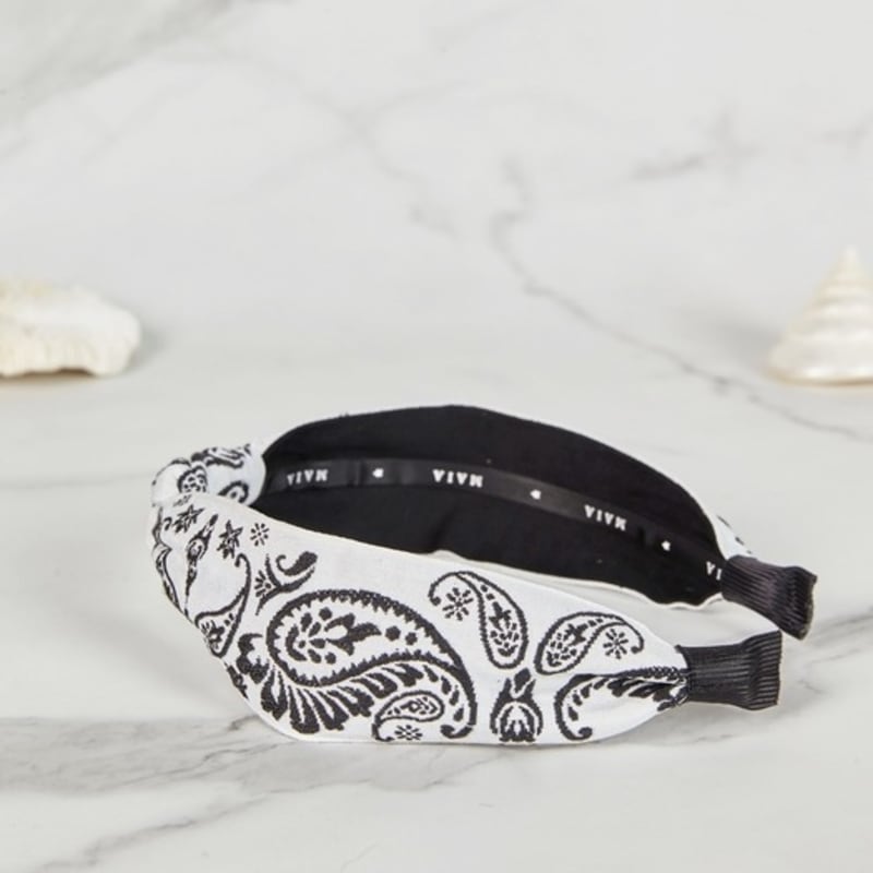 MAIA Paisley Hairband - Knot Black