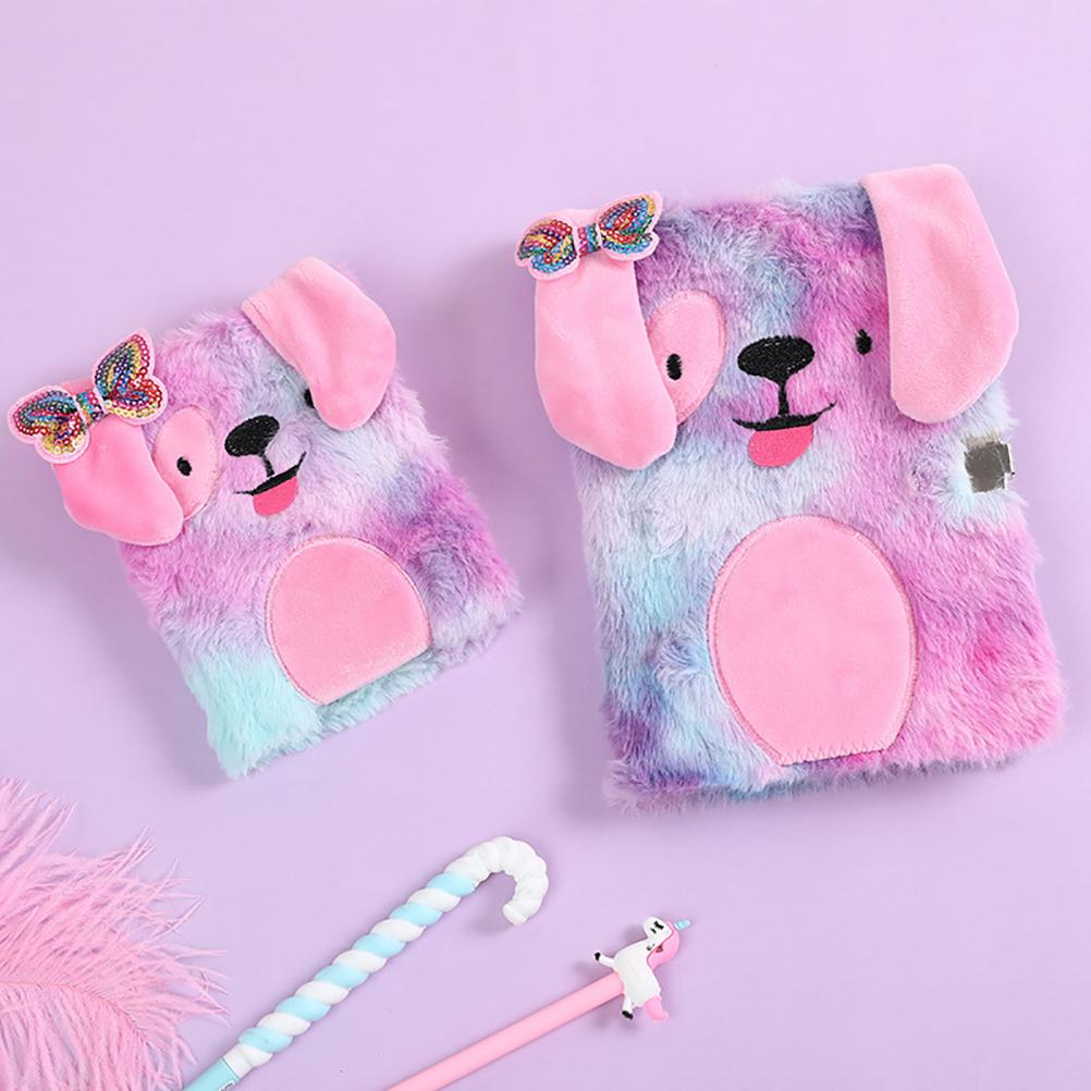 Cuaderno de Peluche de Animales con Candado Diario de Dibujos Animados 3D Cuaderno Lindo