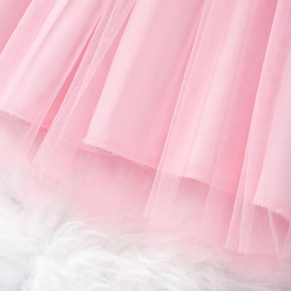 2-7 Years Girls' Long-Sleeved High-Neck Long Dress Autumn/Winter Tulle Dress