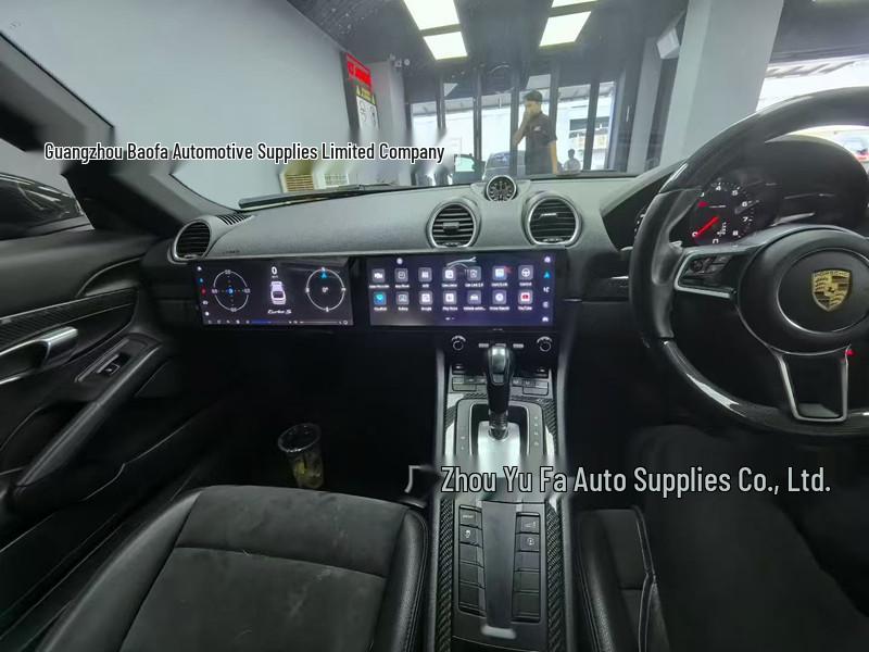 Compatible Center Console Dual Screen for Porsche 911, 977, 718, 981 Cayman & Boxster - Large Navigation Display on Passenger Side