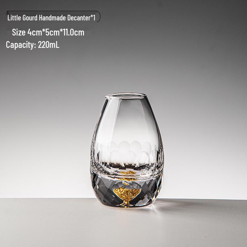 Gold Foil Shot Glass Set – Crystal White Wine Cups, Customizable with Logo