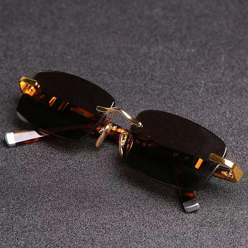 Crystal Glasses Men'S Pure Natural Crystal High-End Frameless Rough Stone Sunglasses Genuine Cool Eye Protection Men'S Stone Glasses