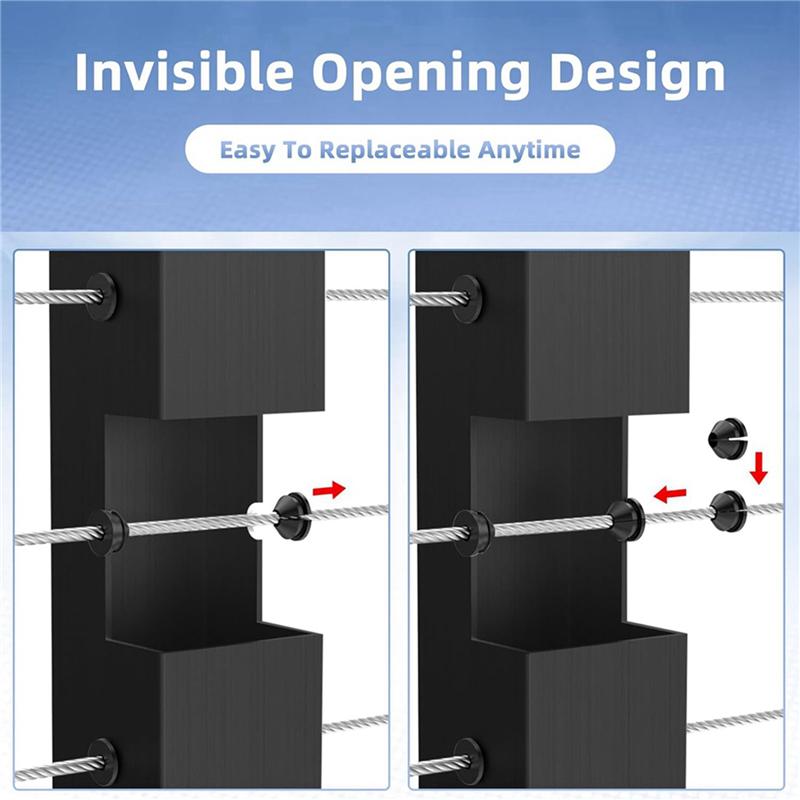 

A96I-400PCS Cable Railing Rubber Grommets For 1/8Inch 5/32Inch 3/16Inch Cable For Metal Cable Railing Posts,Cable Railing Kit