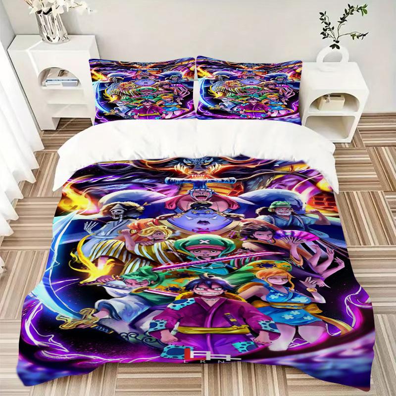 One Piece: Stampede Poster Bedding Set Comforter Cover Gift for Bedroom,Includes 1 Cover and 2 Pillowcases, No InsertB545