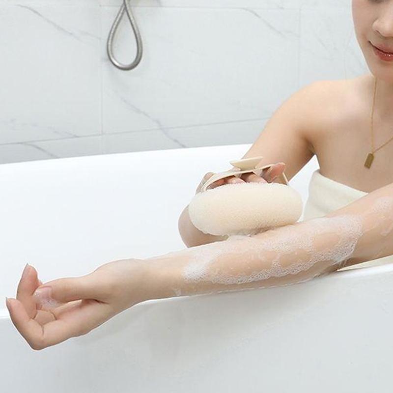 Bath Ball Round Sunflower Shape Shower Ball With Suction Cup And Handle Exfoliation Shower Sponge Bathroom Accessories