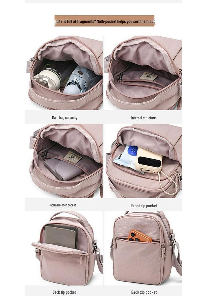 2026 Women's Stylish Nylon Crossbody: Lightweight, Versatile Square Bag for Commuting