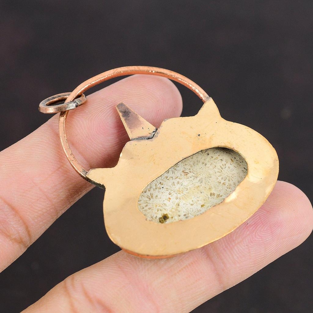 Fossil Coral Pendant Copper Pendant Gemstone Pendant Handmade Jewelry Latest Design Pendant Copper Jewelry Gift For Him Fossil Coral Jewelry