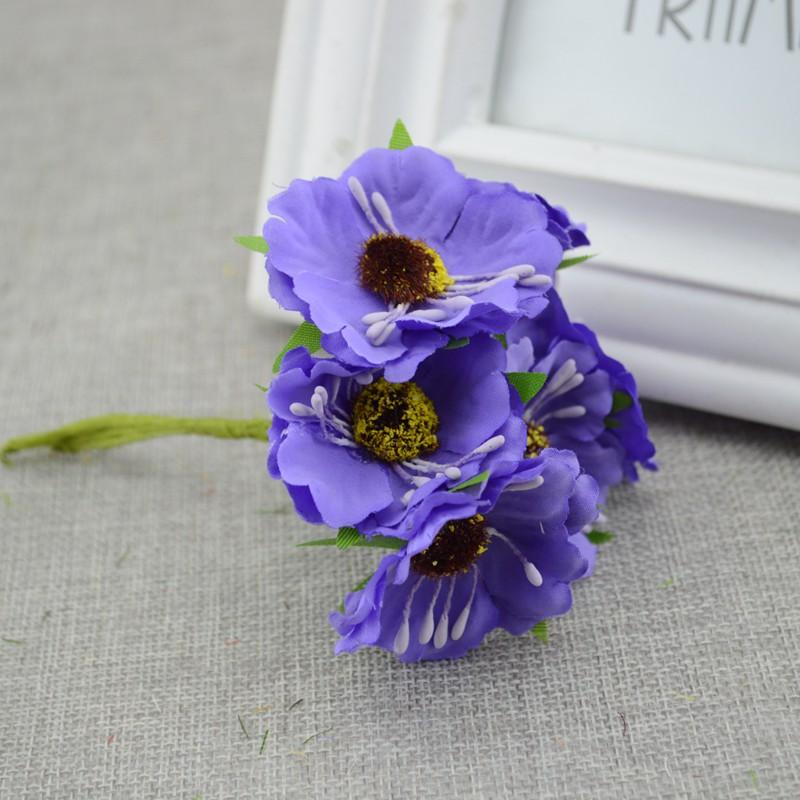 

6 шт./лот Искусственные цветы сакуры Свадебная машина Ваза для украшения дома Букет невесты Ручная работа Шелковые растения