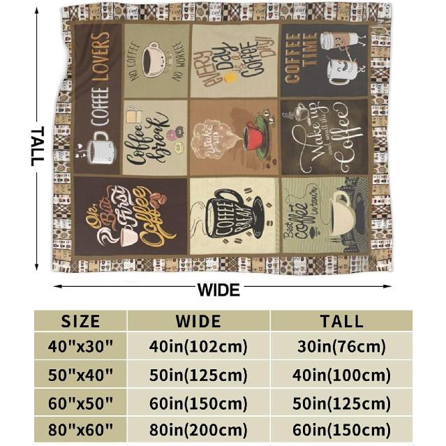 Coffee Blanket for Woman Coffee Throw Blanket Stuff Decor Merch Cozy Flannel Soft Warm Plush Lightweight Bedding Gifts for Girl Woman Sofa Bedding