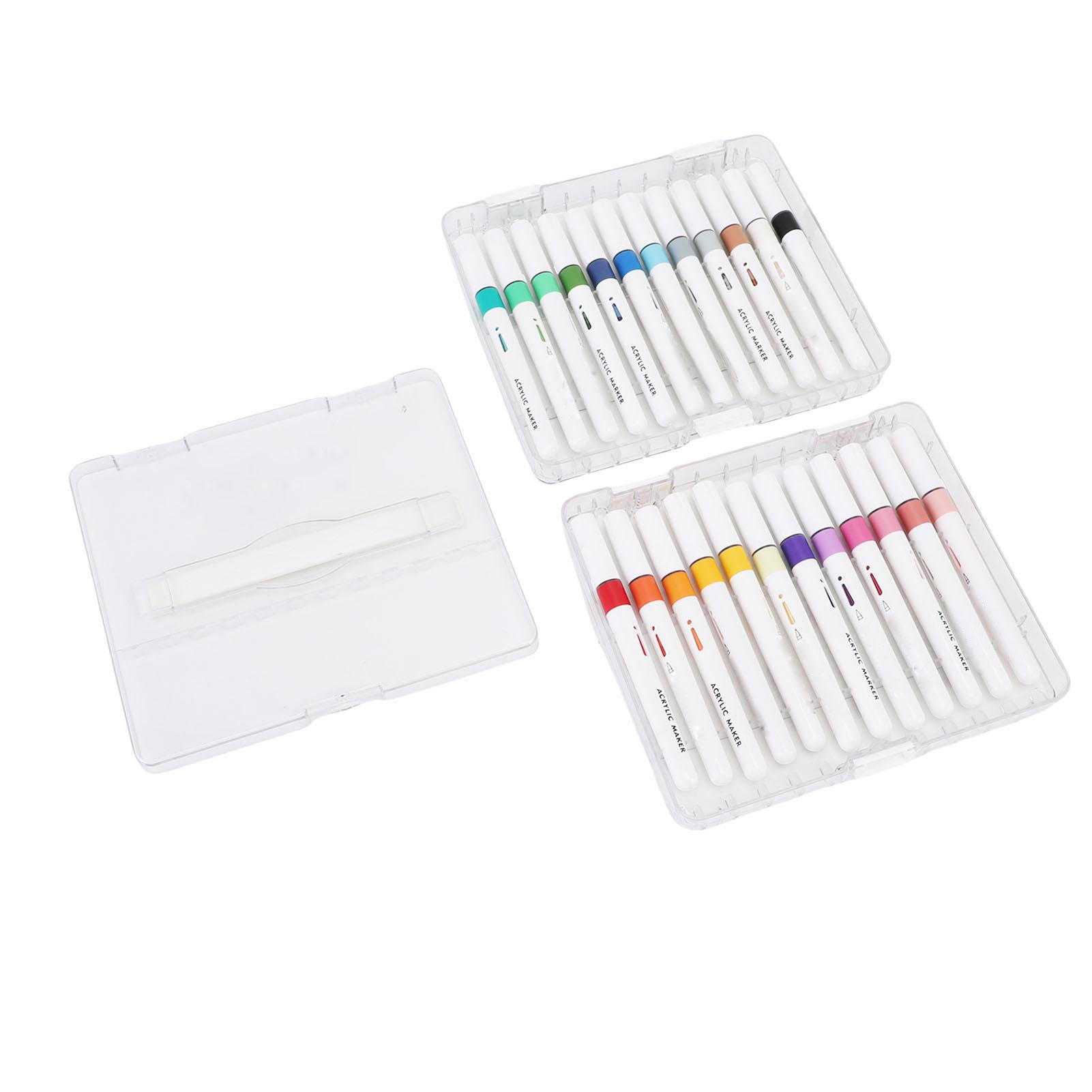Акриловые маркеры 24 цвета Набор маркеров Прямой тип жидких чернил Акварельные художественные материалы Белый держатель для ручек