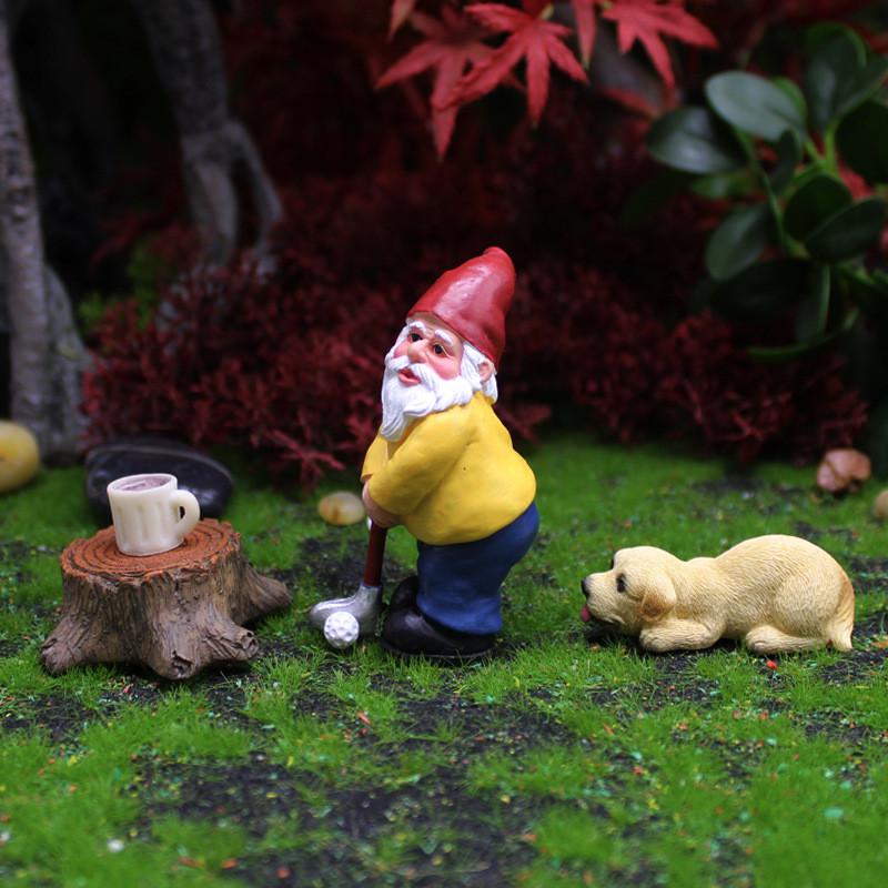 European Style Resin Garden Ornament Dwarf And Animal Miniature For Home Decor