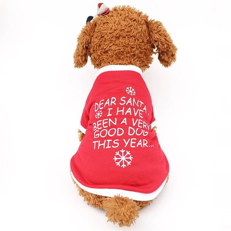 Pet Clothes Christmas Sweater With Plush Fabric For Small Dogs Winter Warmth