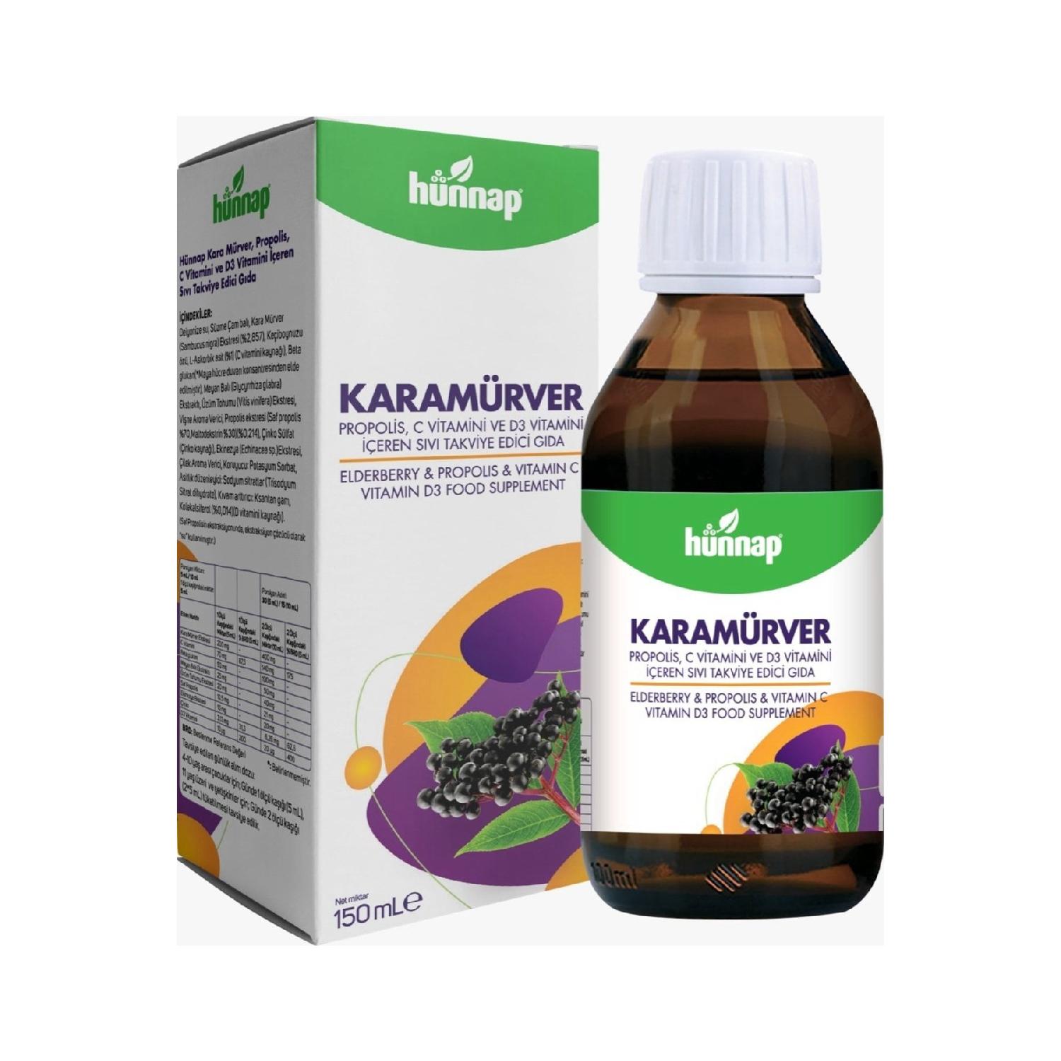 

Karamrver, Propolis, Vitamin C And Vitamin D3 Reinforcing Liquid Reinforcing Food 150 Ml