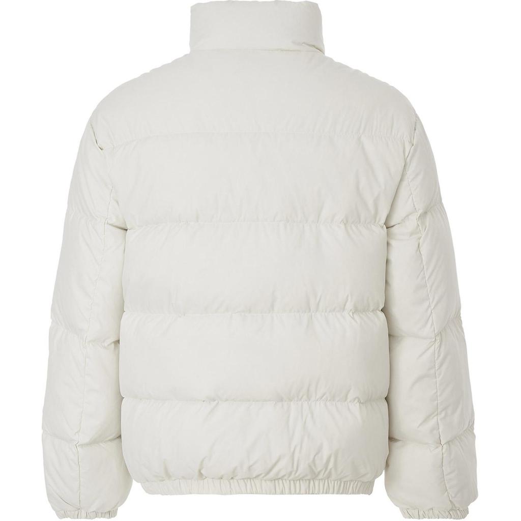 Korean Style Logo Embroidered Comfortable Stand Collar Long Sleeve Zipper Down Jacket Men Outerwear Ivory LE2404DP01IV