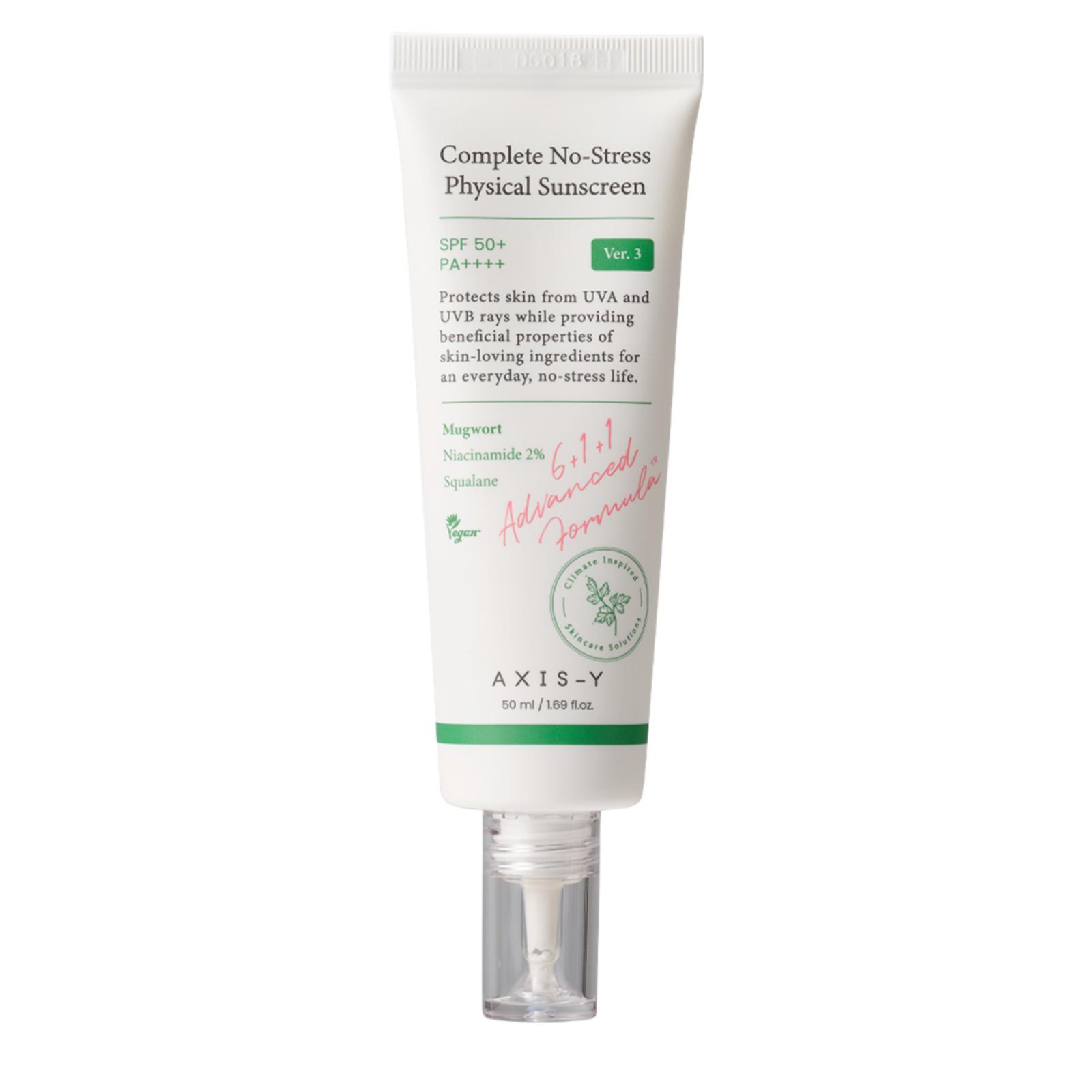 AXIS-Y Complete No-Stress Physical Sunscreen V3 SPF50+ PA++++ Mineral Sunscreen 50ml