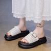 Fashion Wear Slippers Outside Women's Summer New Round Toe Open Toe Platform Hollow Metal Buckle Strap with Skirt Non-slip Flip-flops