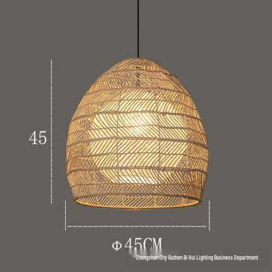 Japanese Rattan Pendant Light for Restaurant, Bar, Bedroom, Study, Tea Room, or Tatami Homestay