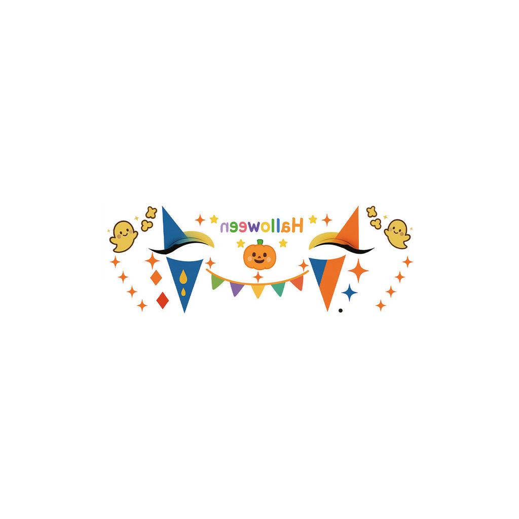 Halloween Colorful Makeup Face Stickers Halloween Holiday Party Show Temporary Face Stickers