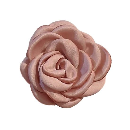 3D Brož s designem látkové květiny, klip na límec, květ kamélie, klopa, všestranné nošení, módní doplněk