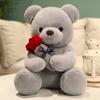 Adorable Rose Teddy Bear Plush Doll - Cute Large Pillow Toy for Girl's Birthday Gift