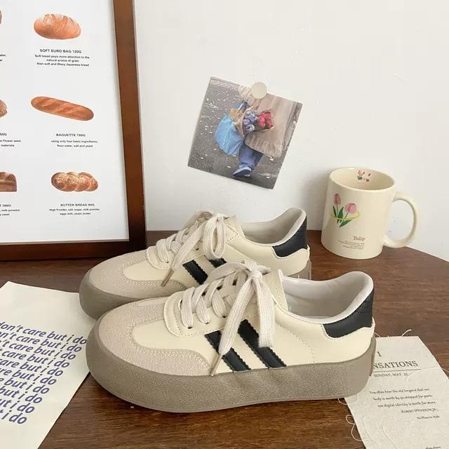 Dexun shoes platform heightening low-top board shoes women's ins new versatile sports and leisure women's shoes