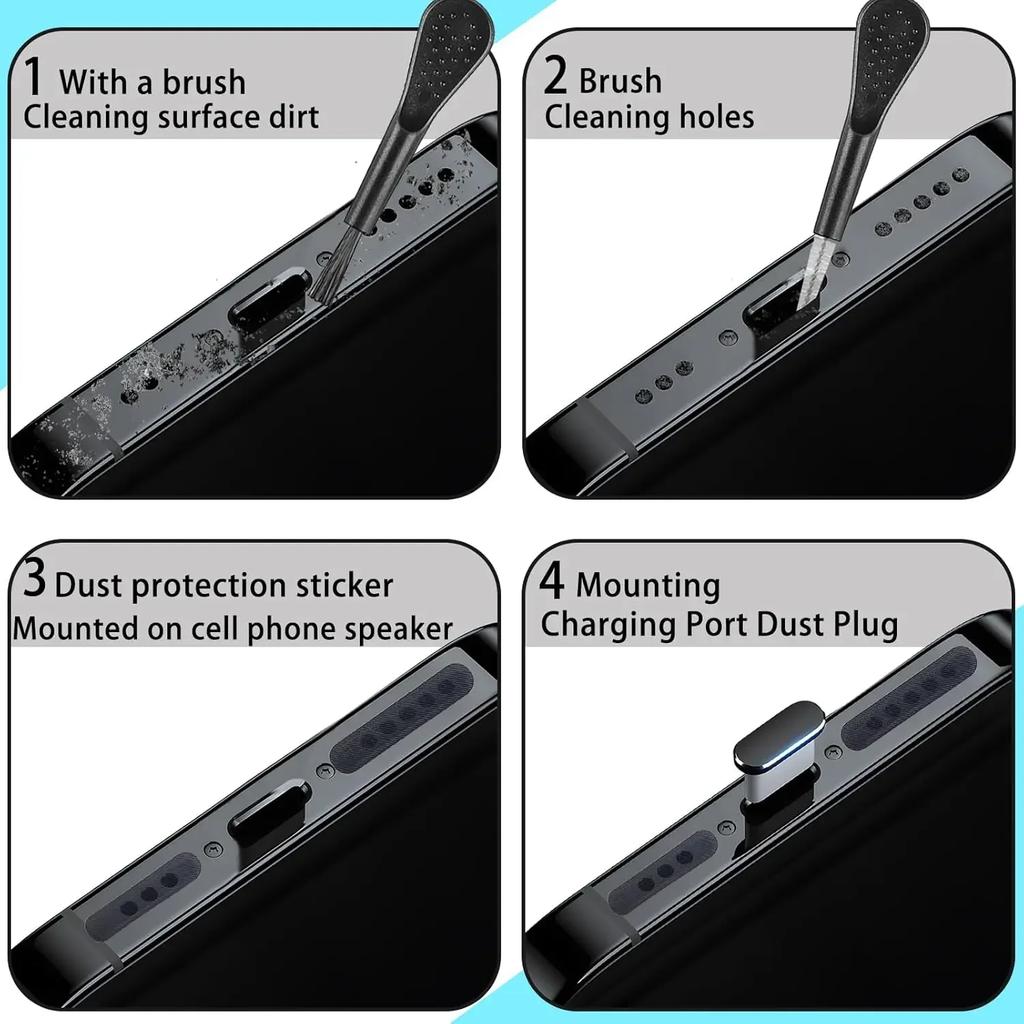 Phone Speaker Dust Removal Cleaner Tool Kit For iPhone 16 15 Pro Max Samsung S24 Earphones Charge Port Dustproof Cleaning Brush