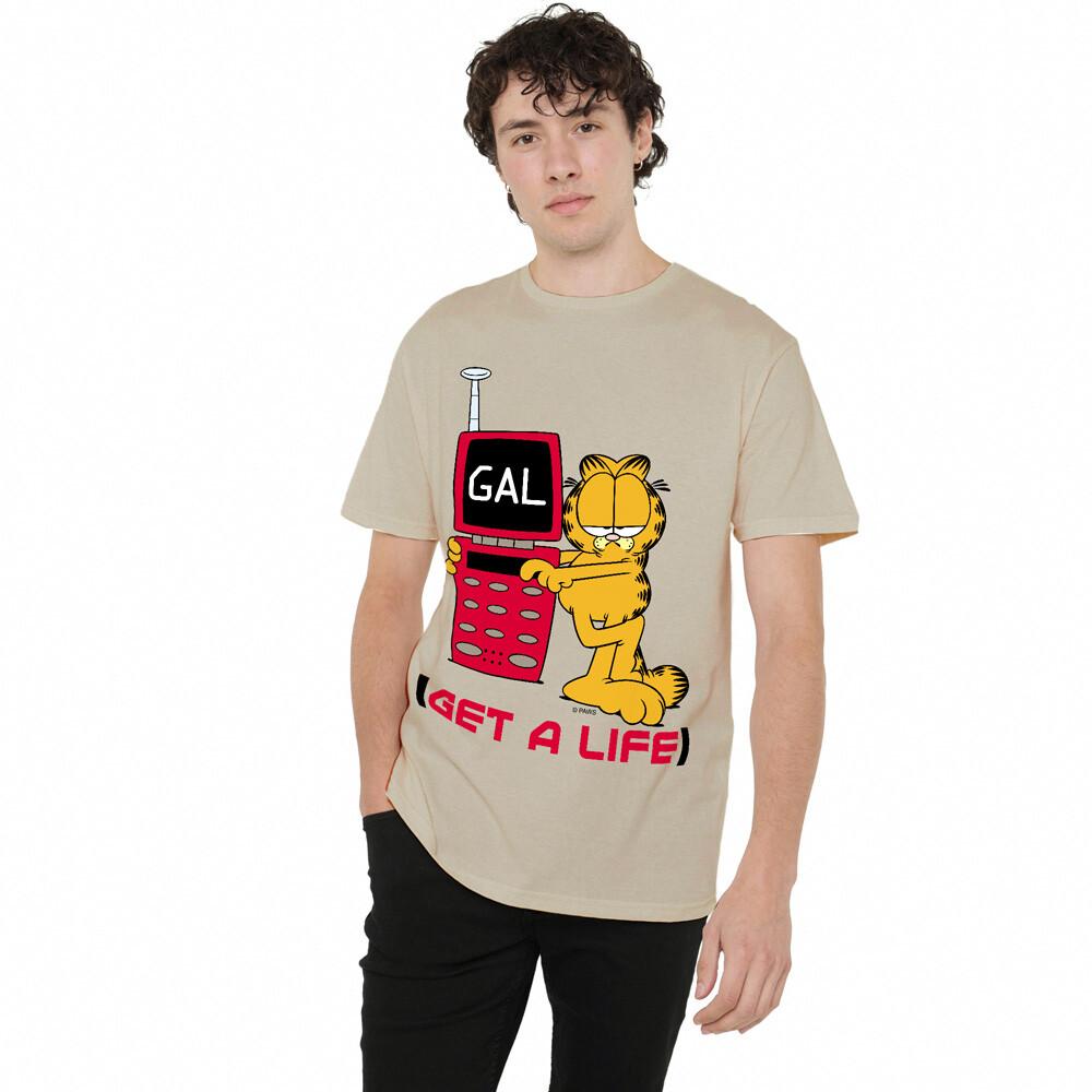 Garfield Get A Life T-Shirt S-2XL Sand M