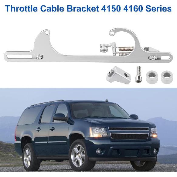 Throttle Cable Bracket 4150 4160 Series Throttle Brackets Billet Adjustable Aluminum (Silver)
