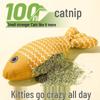 Cat Teaser Stick: Self-Soothing Catnip Toy for Boredom Relief and Teething - Fish Design.