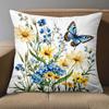 1 Pieces Floral Butterfly Print Decorative Throw Pillow Covers Polyester Pillowcase Sofa Decorative Cushion Cov Headboard Pillow