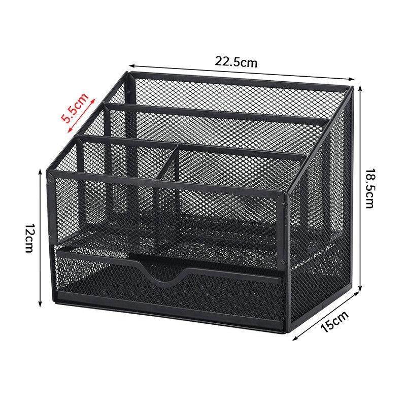 Creative Iron Large-capacity Pen Container Office Desktop Multifunctional Organizer Student Desktop Metal Storage Pen Container