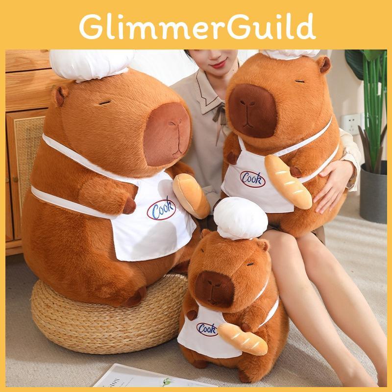 Bread Chef Capybara Style Plush Toy Stuffed Doll Christmas Childrens Gift Day