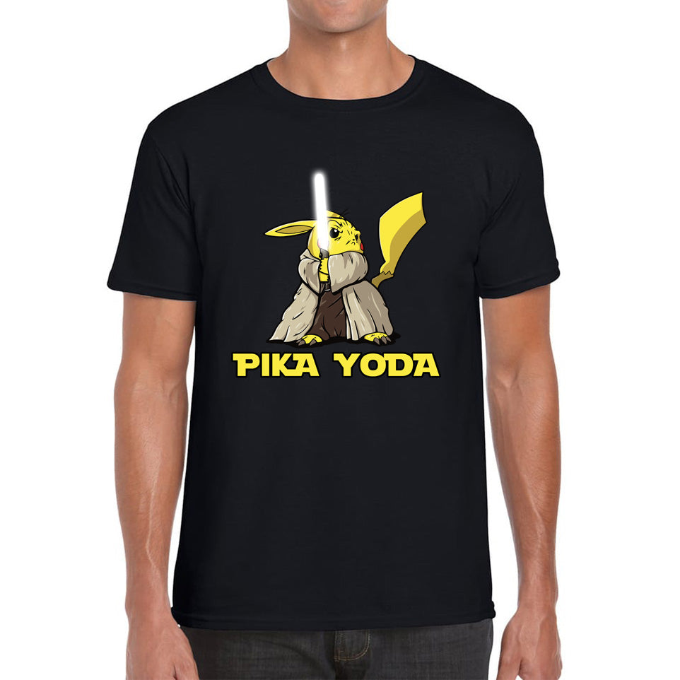 Pika Yoda Pikachu As Master Yoda Jedi Pokémon Star Wars Parody Jedi Pika Star Wars Day 46th Anniversary Mens Tee Top M