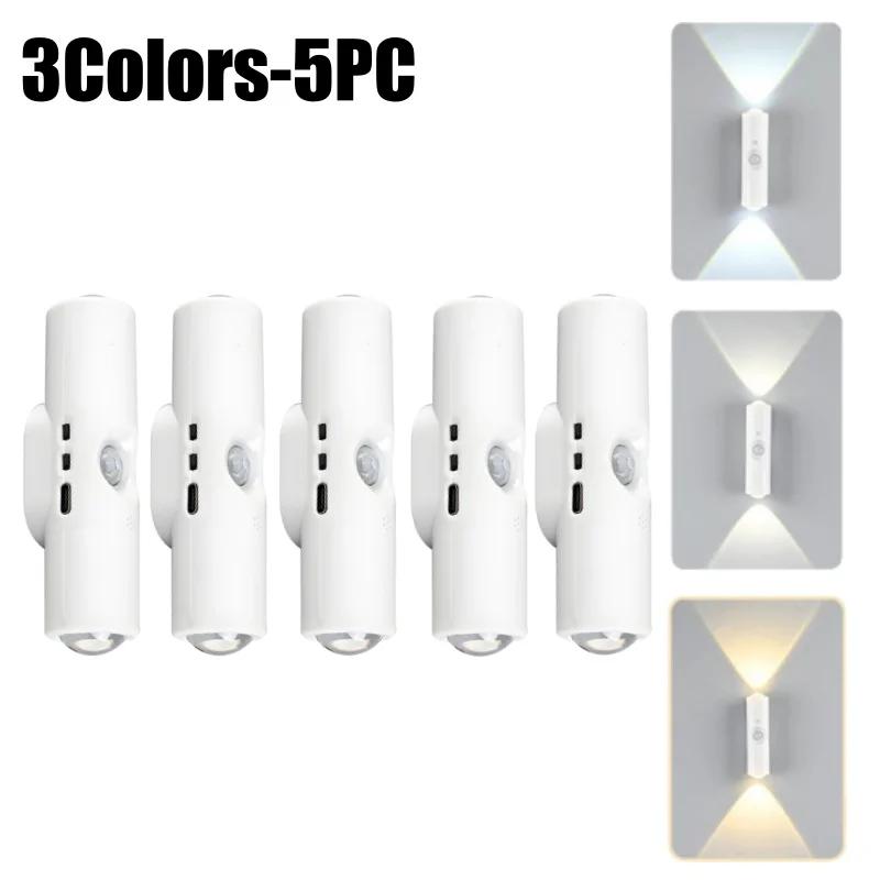 Magnetic RGB Color Changing Night Light with Smart Human Sensor Rechargeable Wall Lamp for Home Decor Ambient Lighting